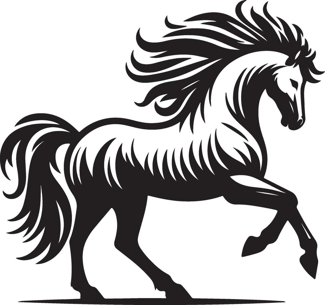 Stylized Horse Silhouette Drawing - EPS 10 Format vector