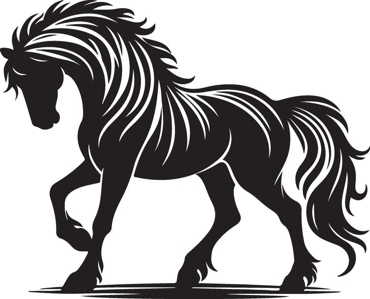 Silhouette of a Horse on White Background - EPS 10 vector
