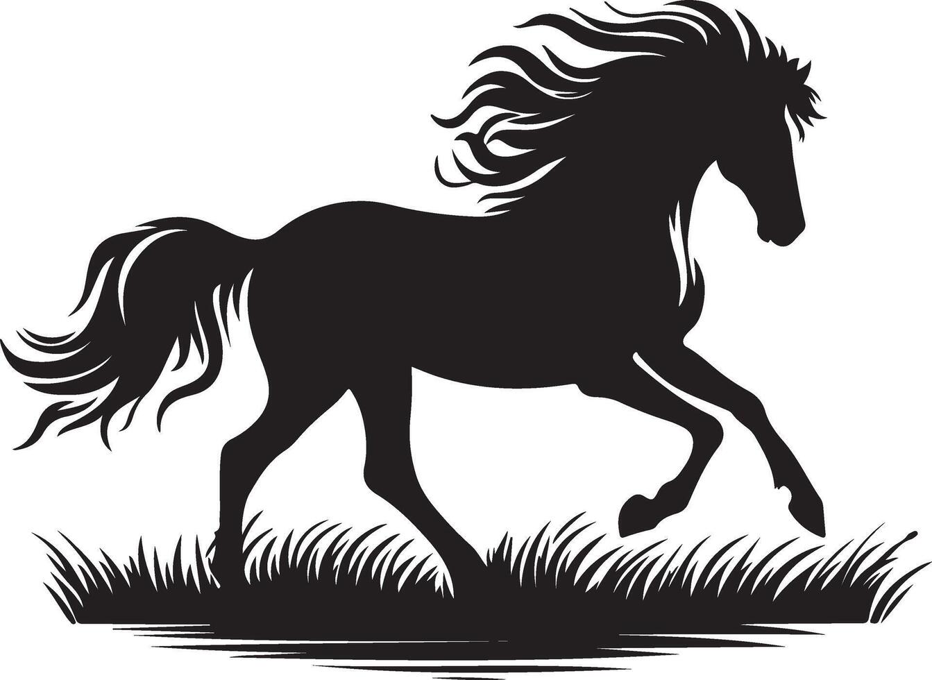 Silhouette of a Galloping Horse - EPS 10 Download vector