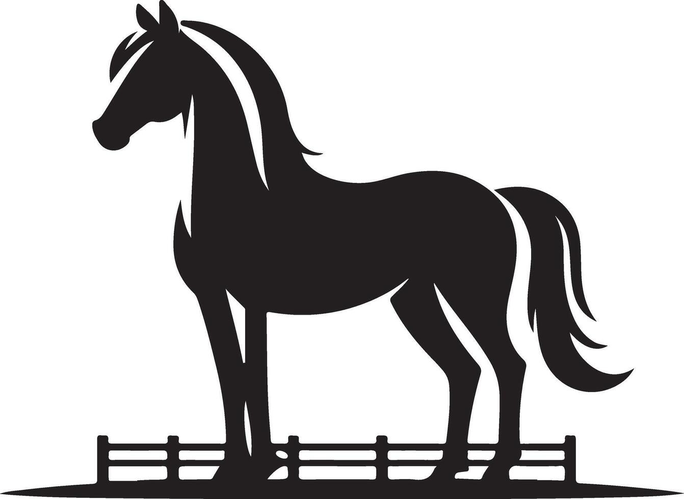 Standing Horse Silhouette - High Resolution EPS vector