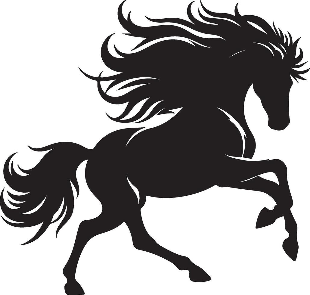 Running Horse Silhouette on White Background EPS 10 vector