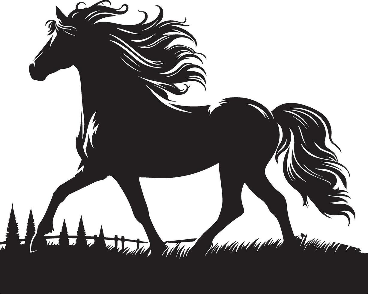 Minimalist Horse Silhouette Art on White Background vector