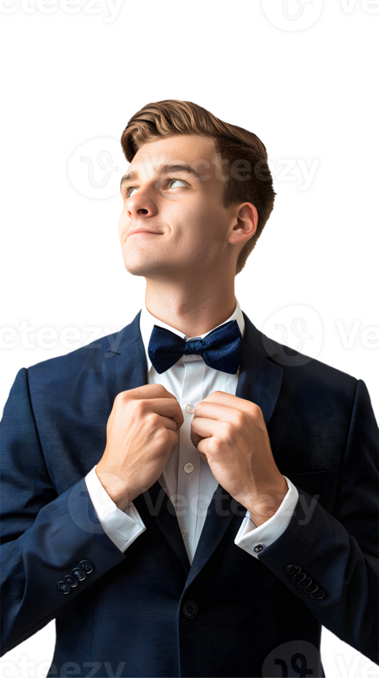 a man in a suit and bow tie png