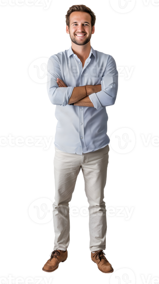 a man standing with his arms crossed transparent background png