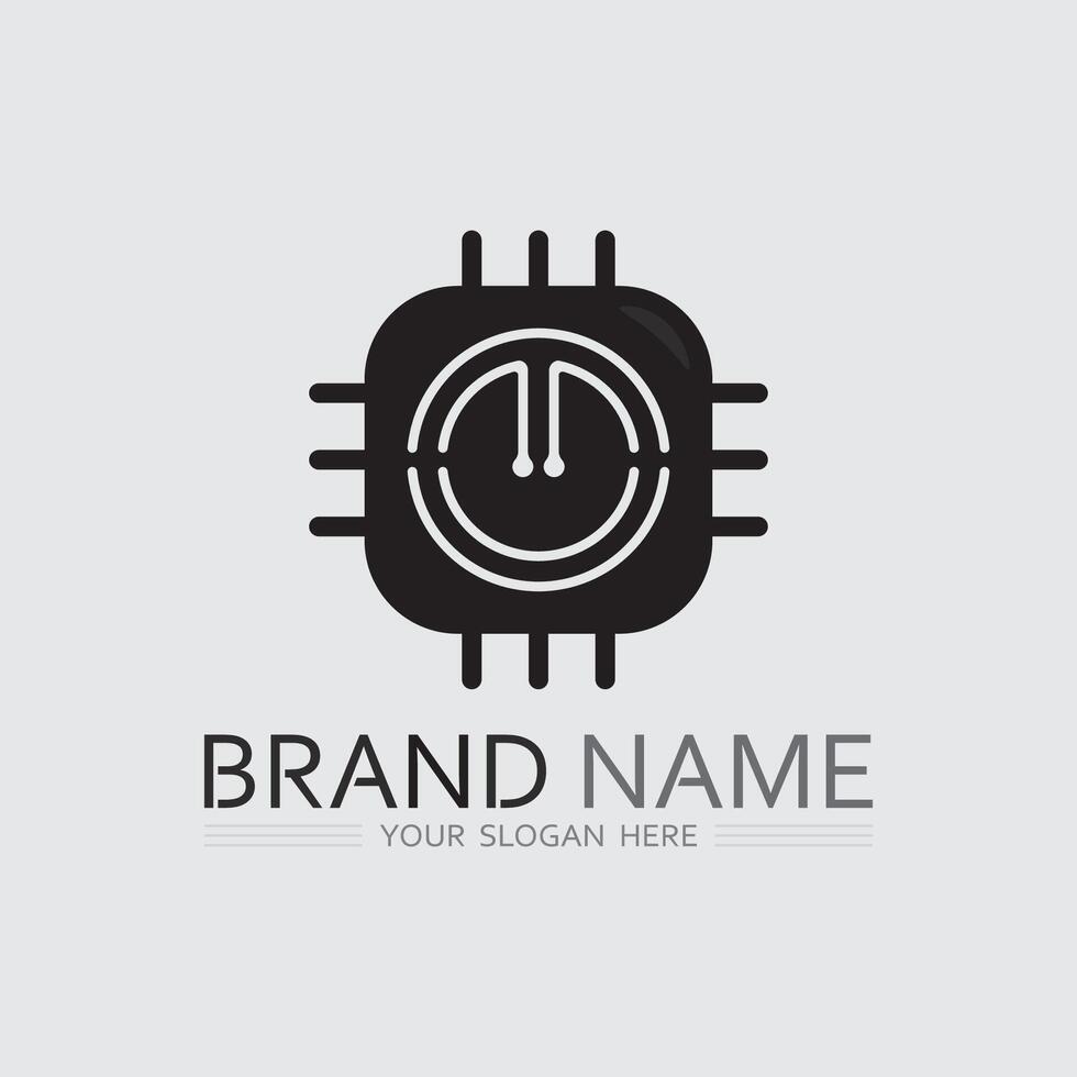 Tech gear logo design template. Technology T Logo vector