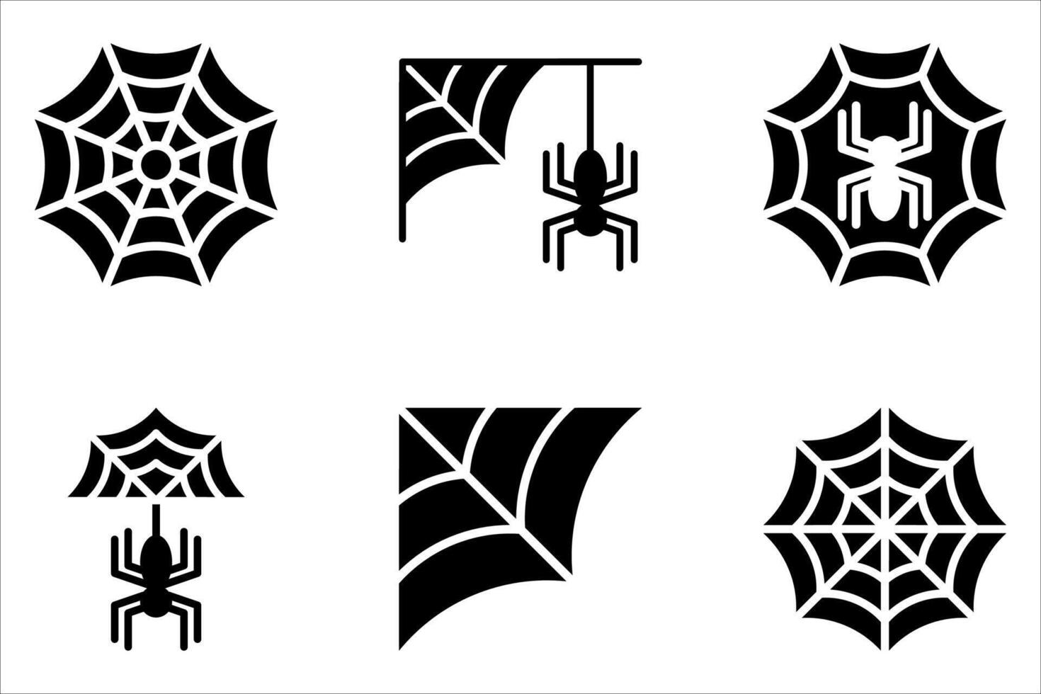 spider web icon set vector