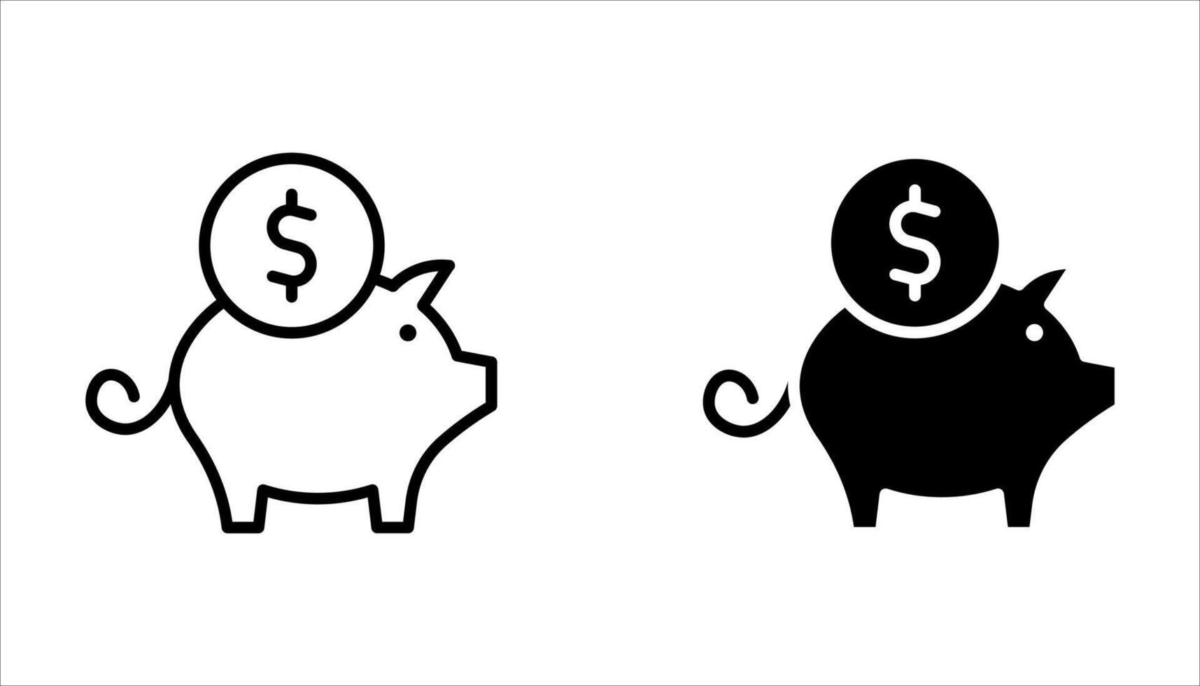 piggy bank icon set vector
