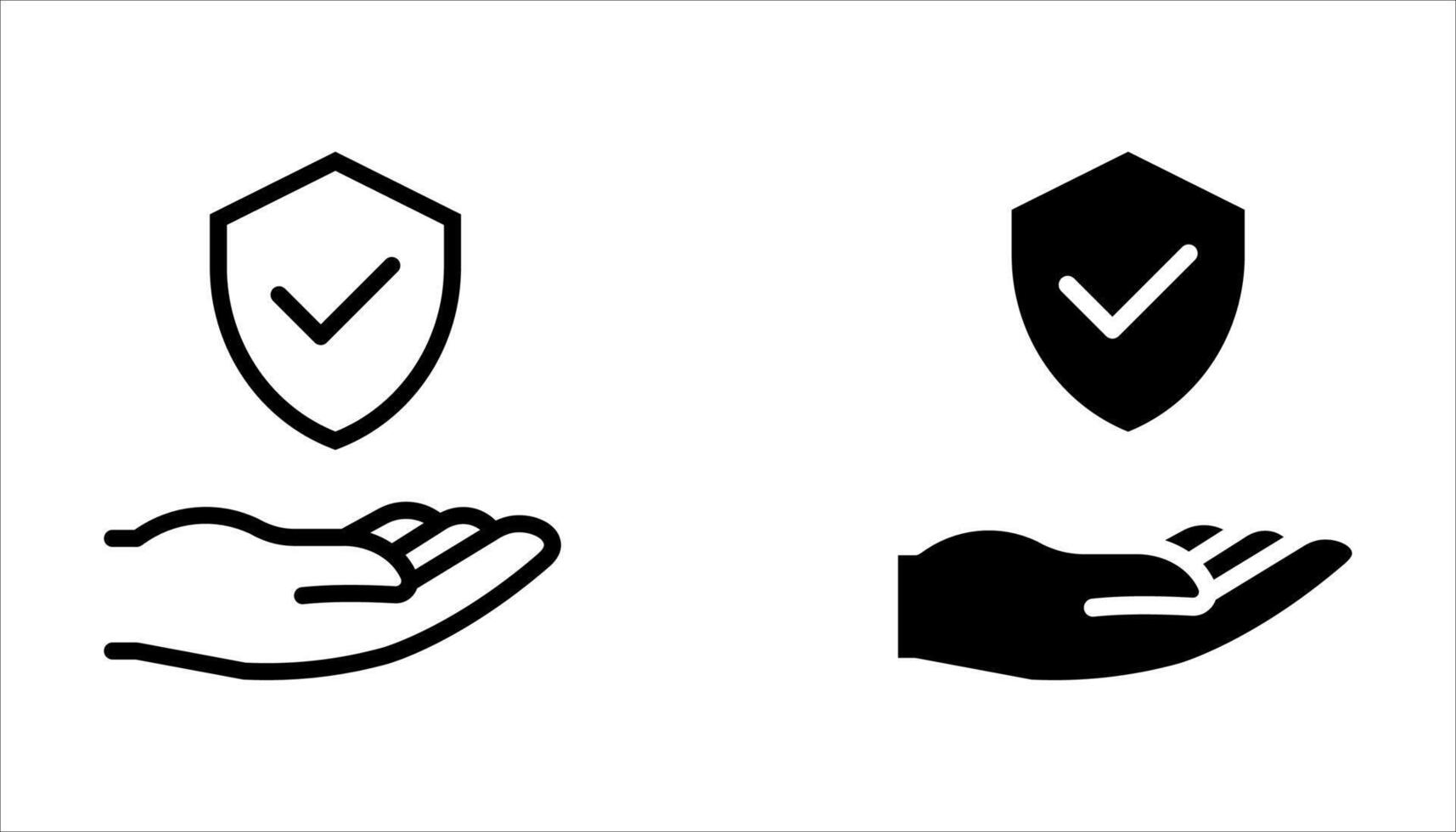 insurance hand icon set vector
