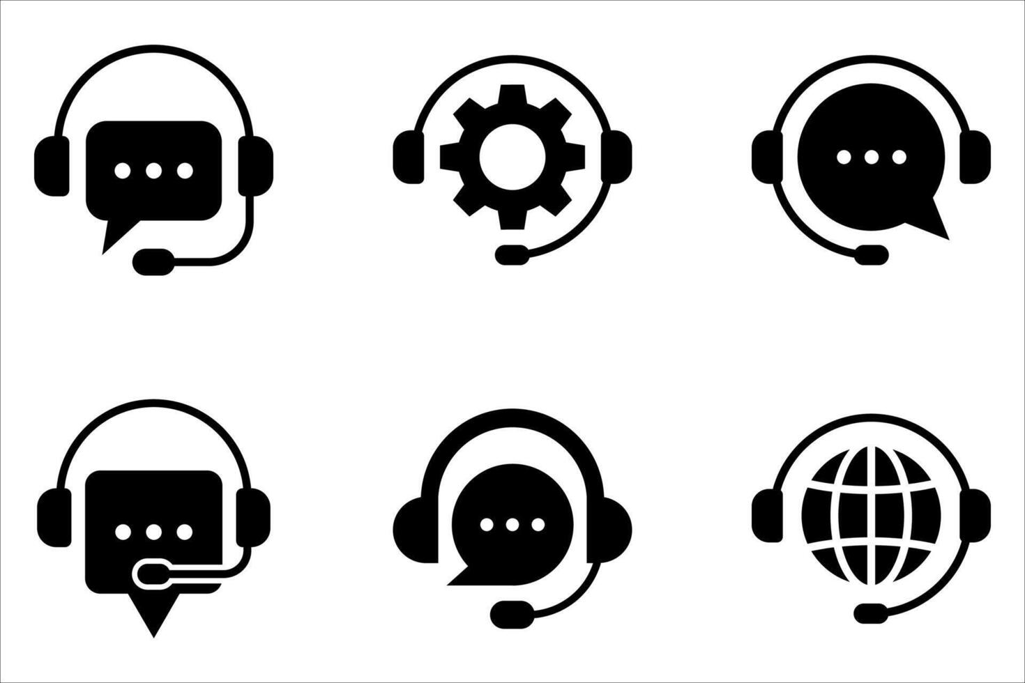 customer support icon set. vector