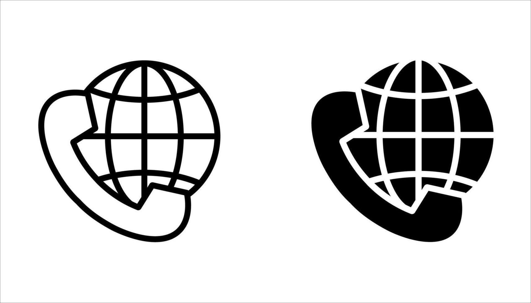 international call icon set vector