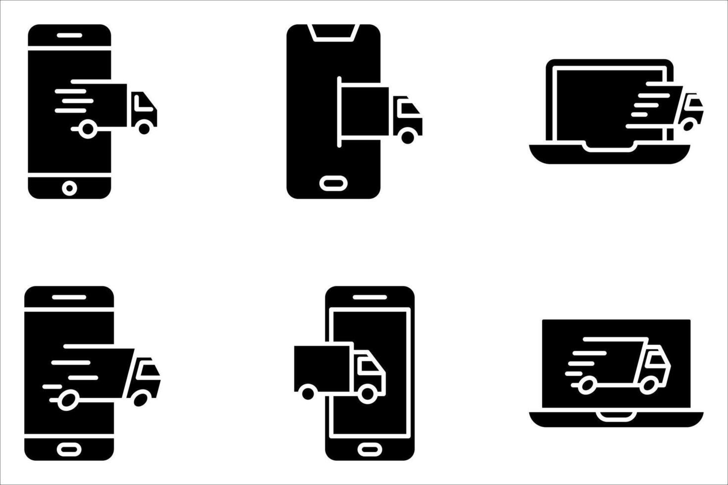 online delivery icon set vector