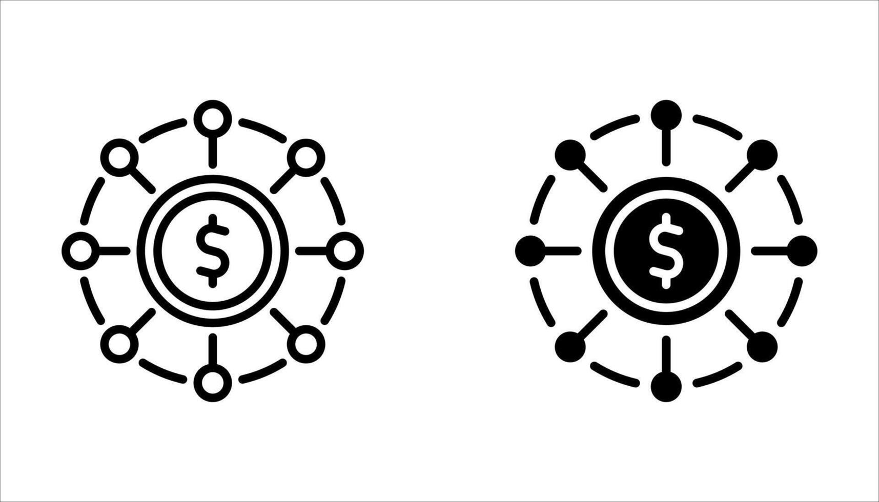 financial network icon set. vector