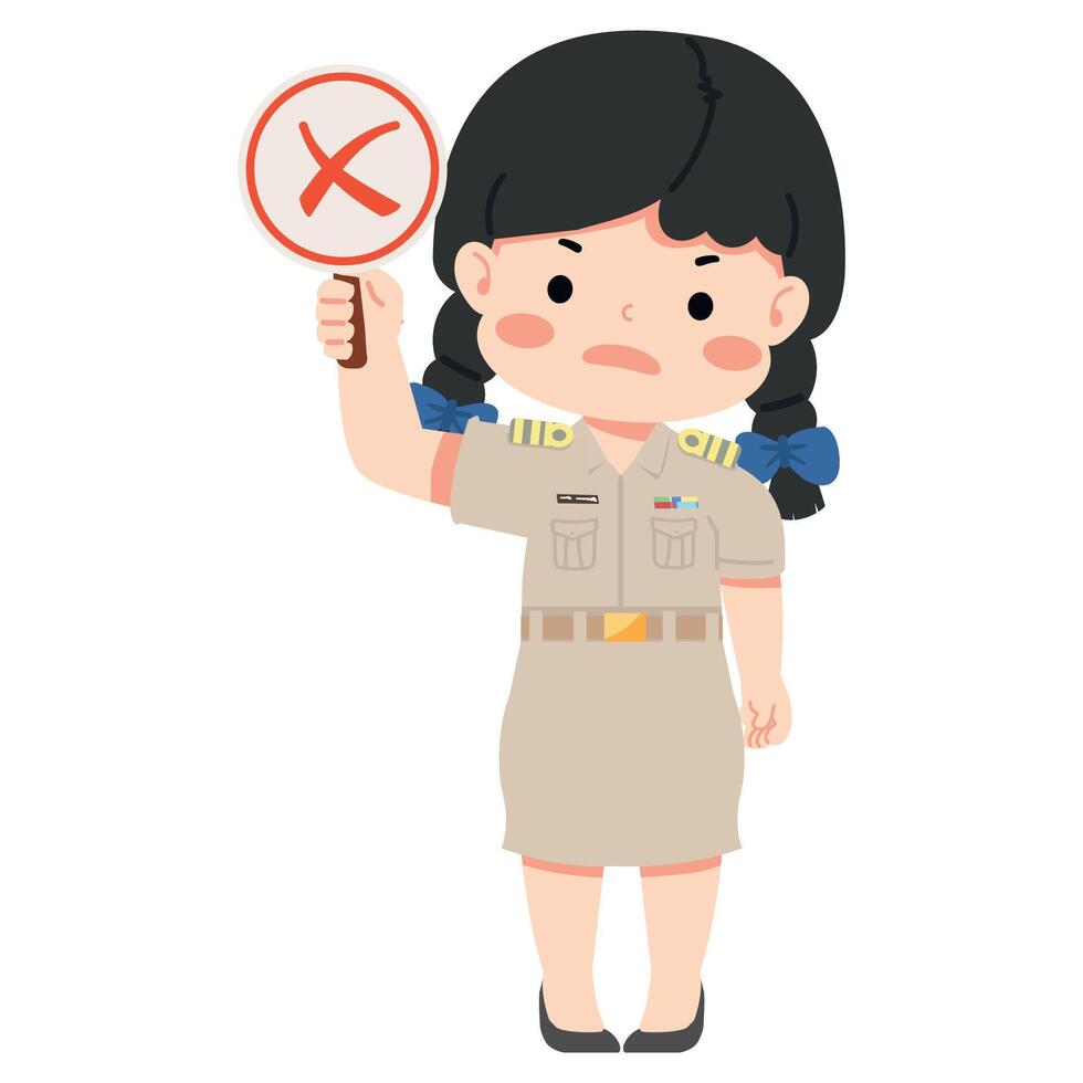 teacher making the wrong decision vector