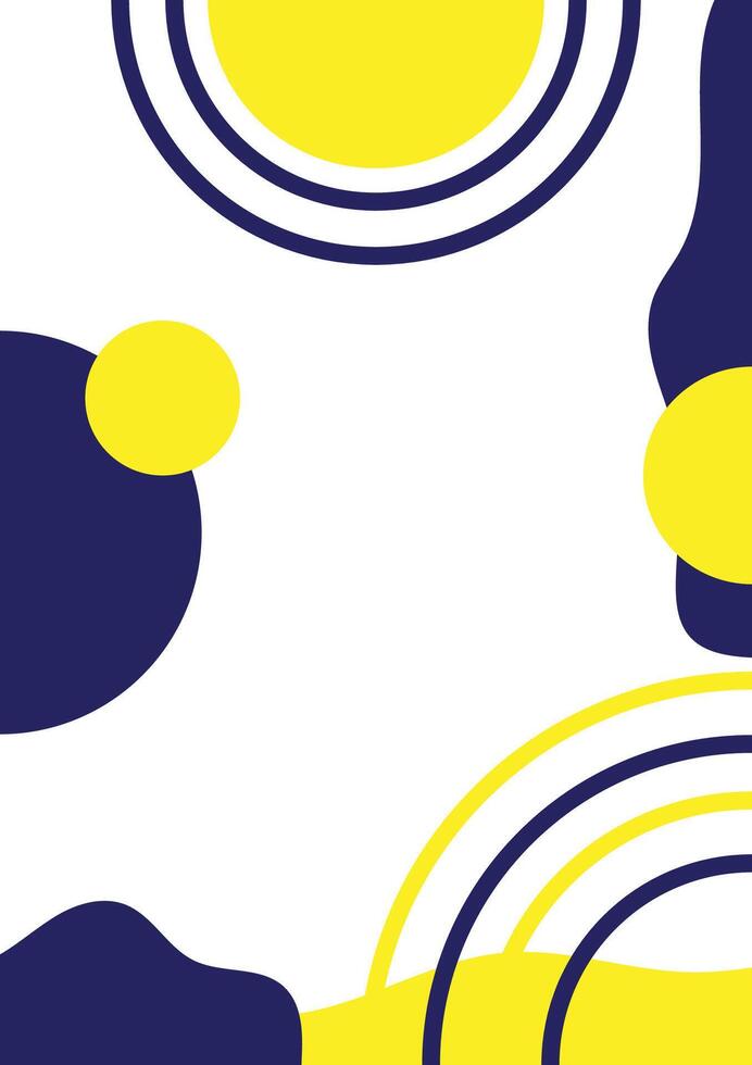 Blue and yellow lines and circle abstract on a white background. For cover, book, web, presentation, and card. vector