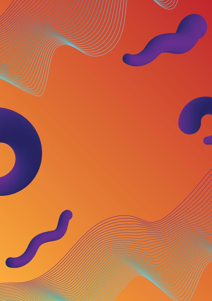 Wave and lines abstract on an orange background. For cover, book, web, presentation, and card. vector