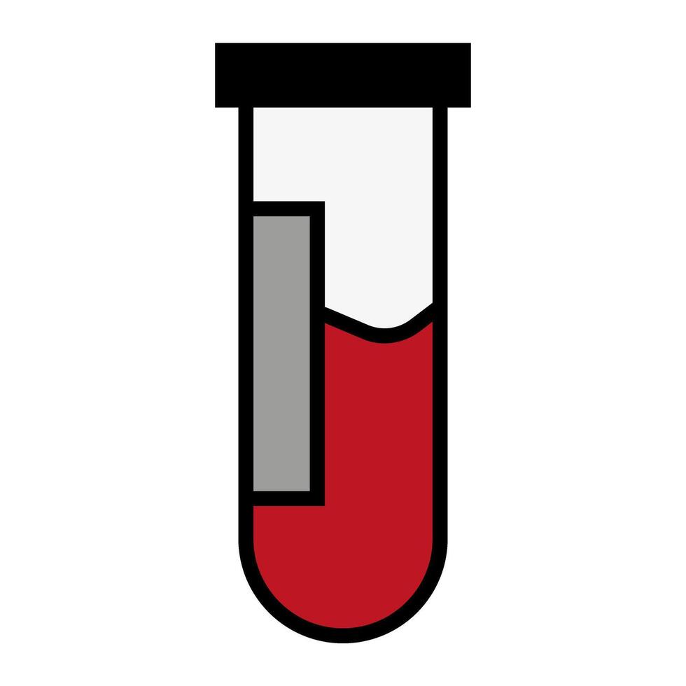 illustration of test tube with red blood vector