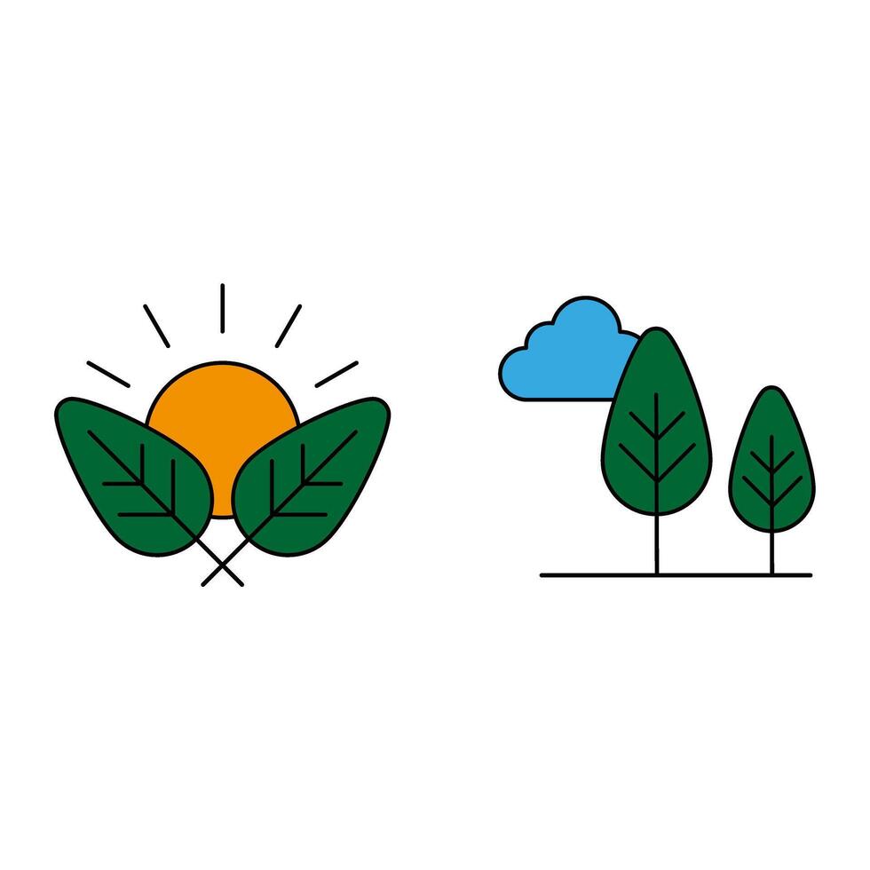 plant and leaf symbol icon vector