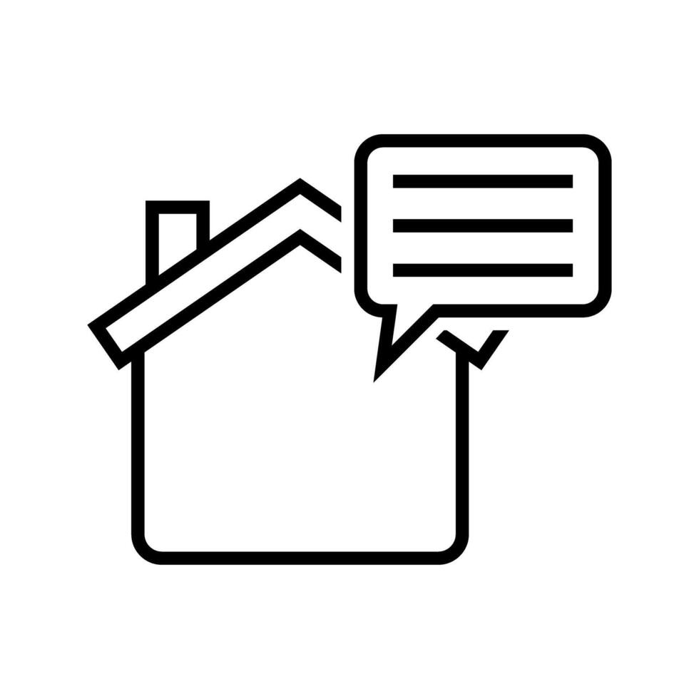 home with chat bubble icon vector