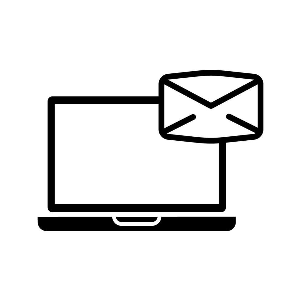 laptop with envelope vector