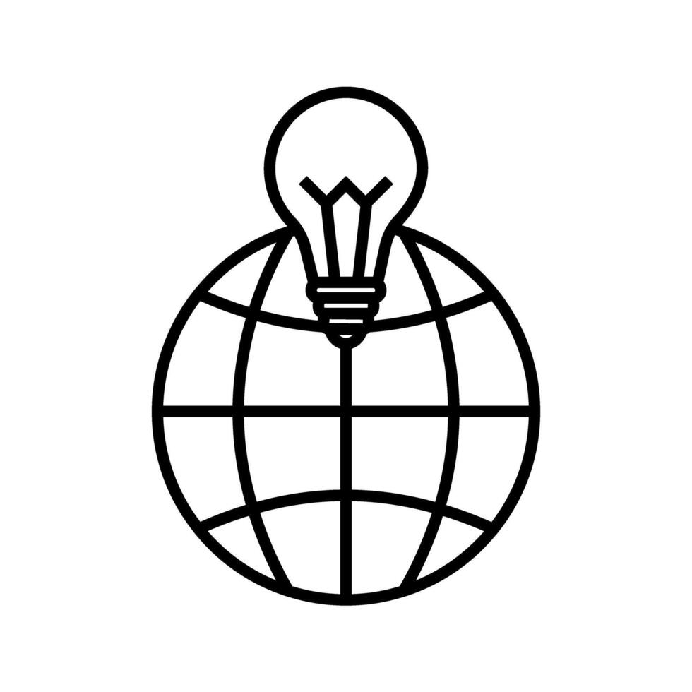 globe with a lightbulb vector