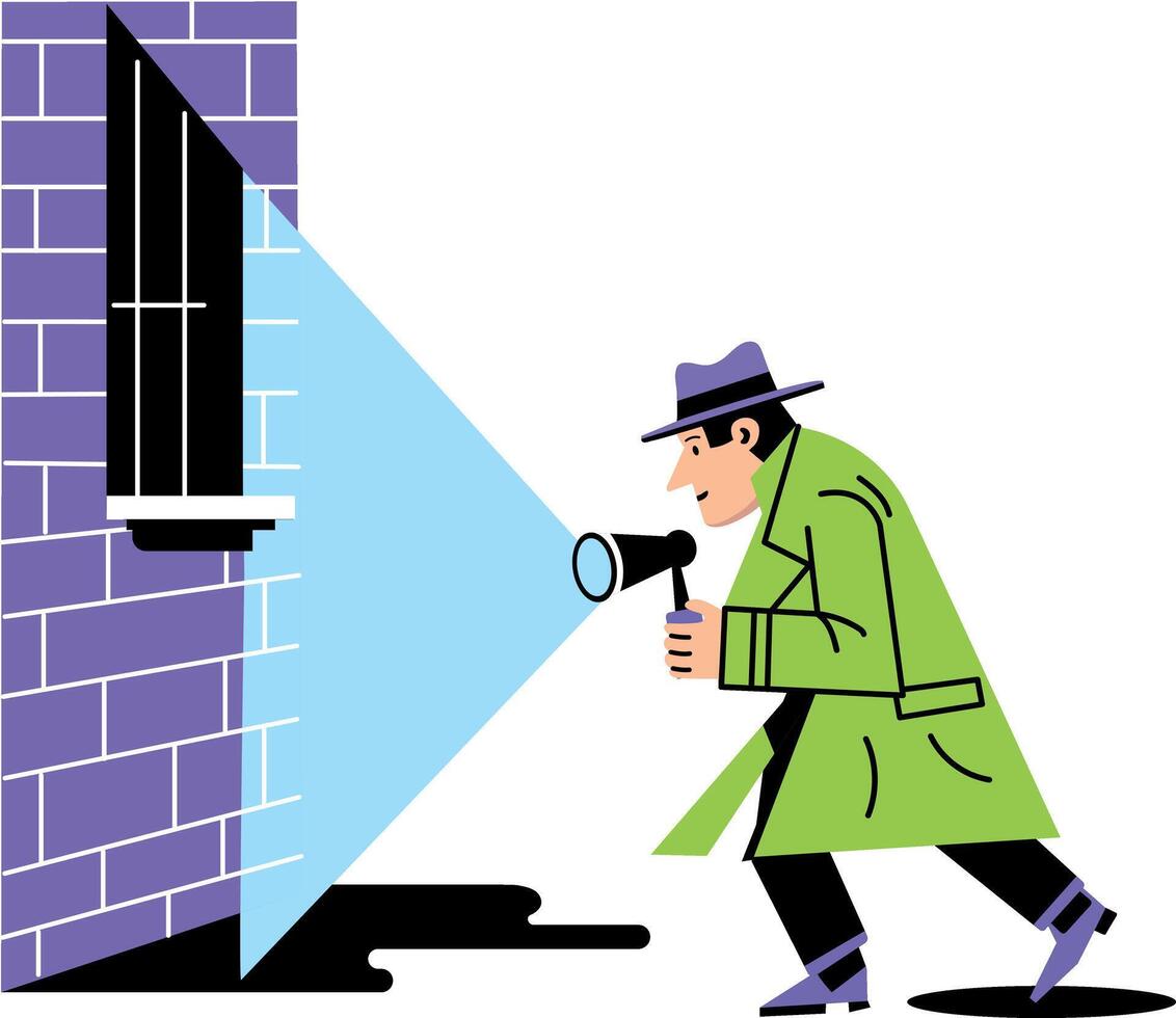 Crime analyst character illustration in flat style vector