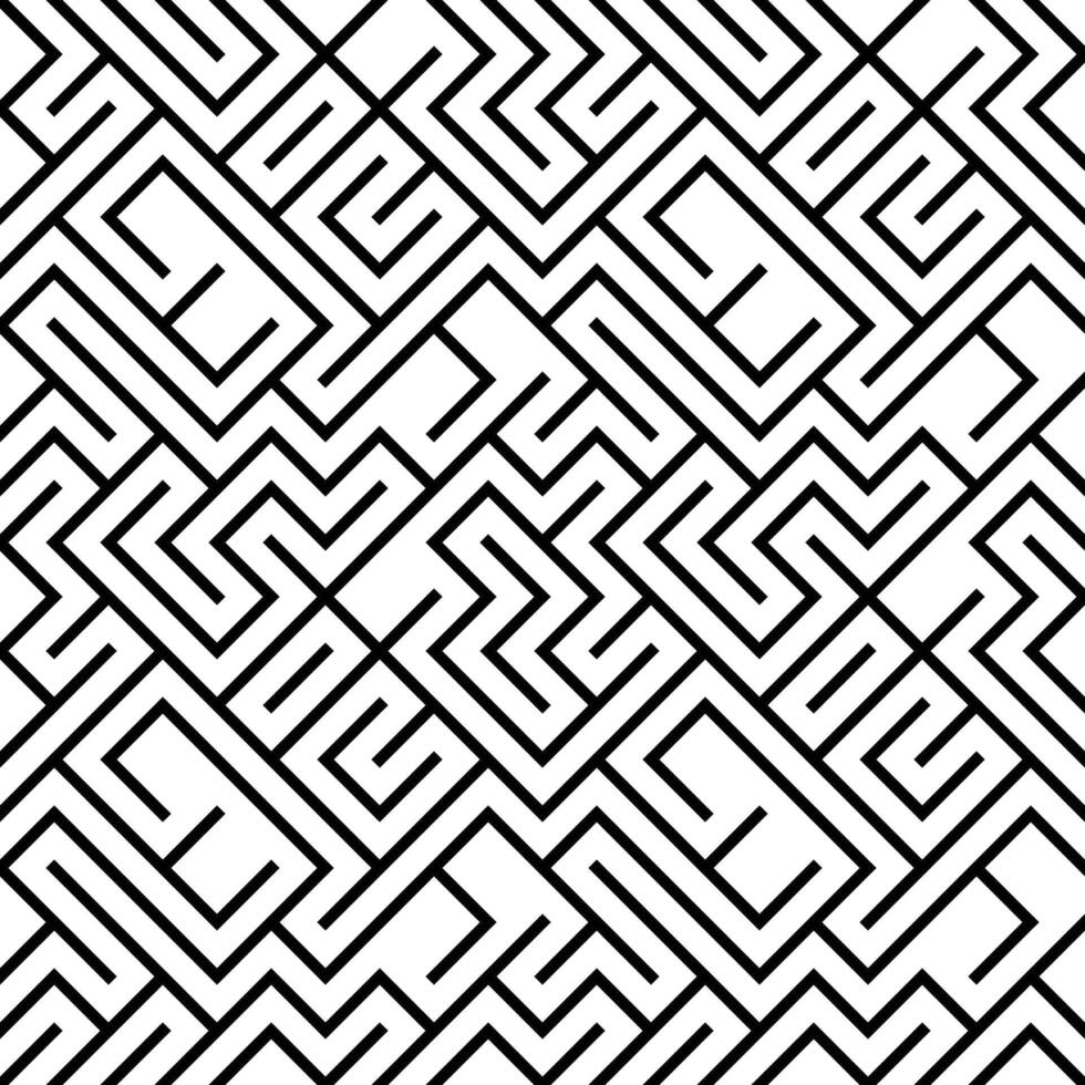 Black and white line geometric seamless pattern vector
