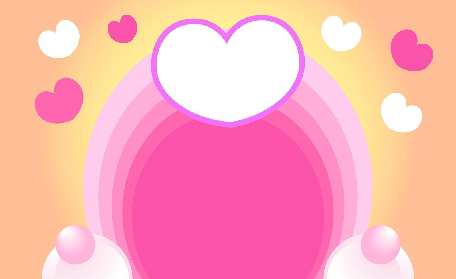 Romantic pink hearts banner design vector
