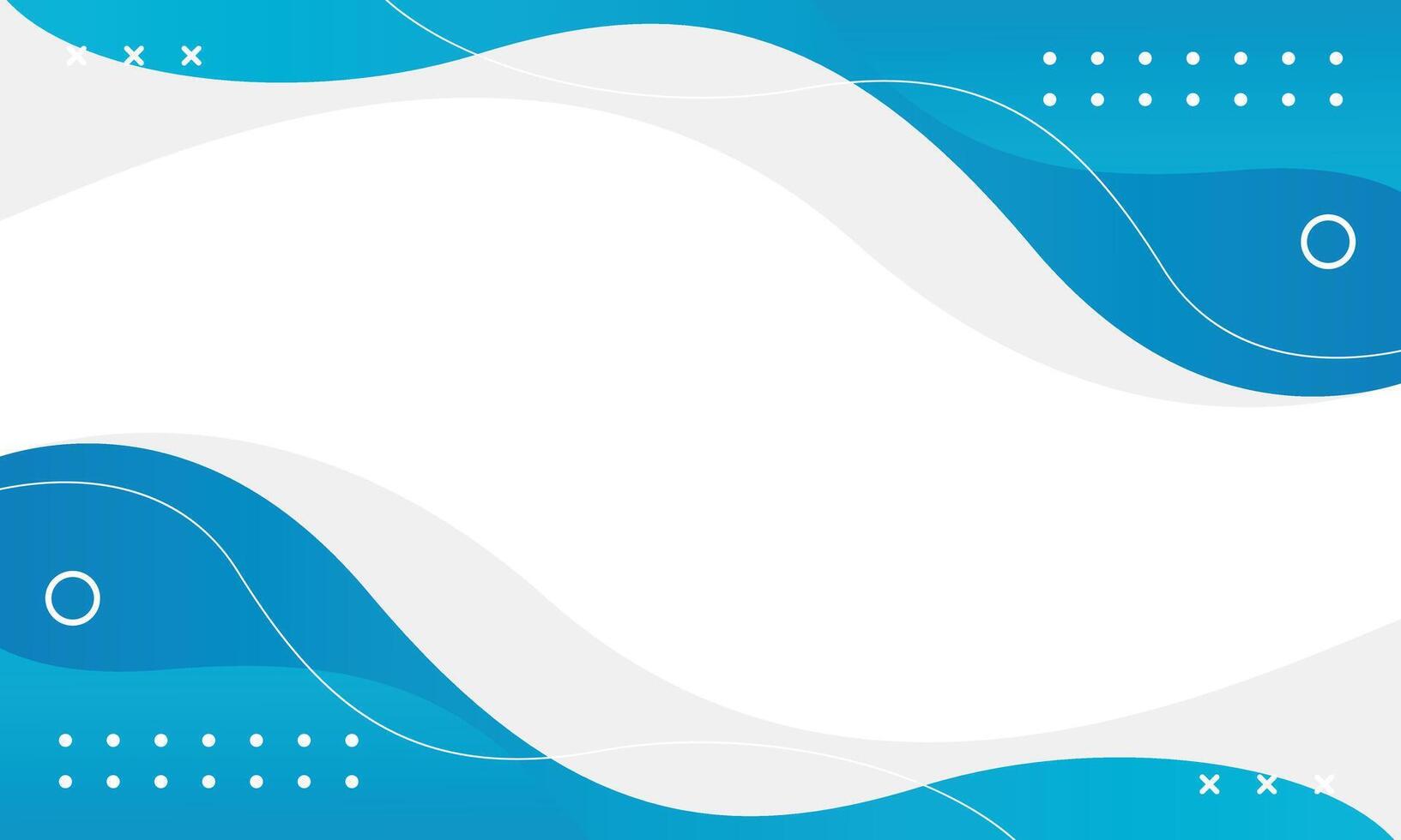 Abstract blue and white fluid wave background with geometric shapes. Modern dynamic wallpaper vector