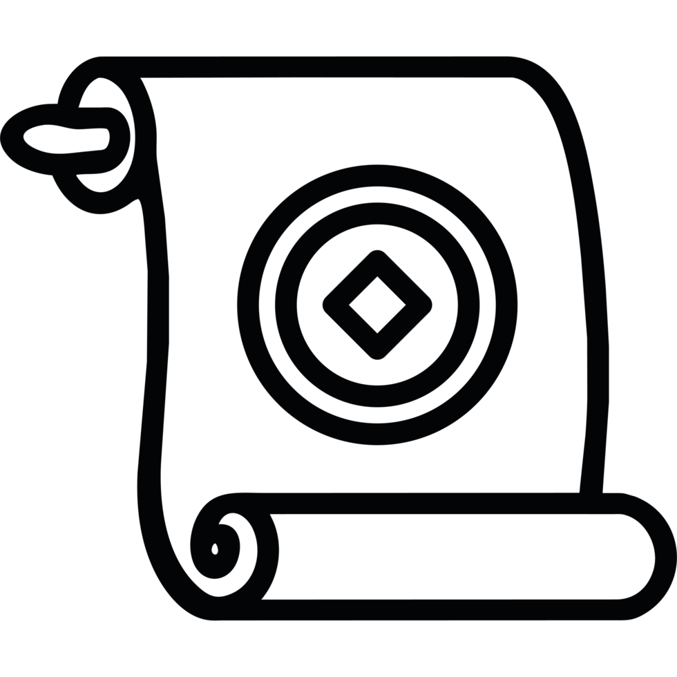 Chinese scroll paper icon illustration png