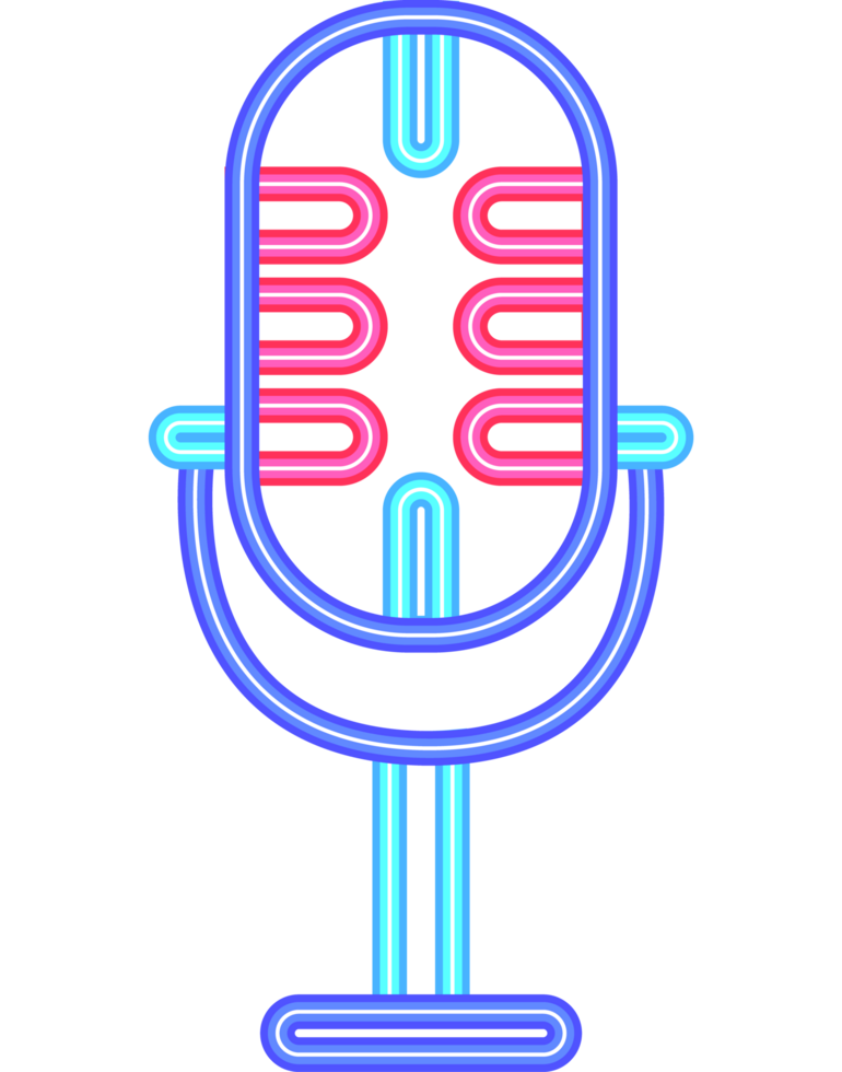 Neon stand microphone icon illustration design png