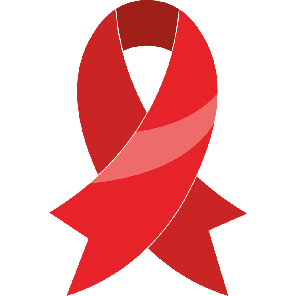 Red ribbon Aids aware icon isolated png