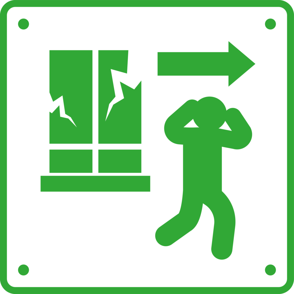 earthquake icon signal of stay away from windows icon isolated png
