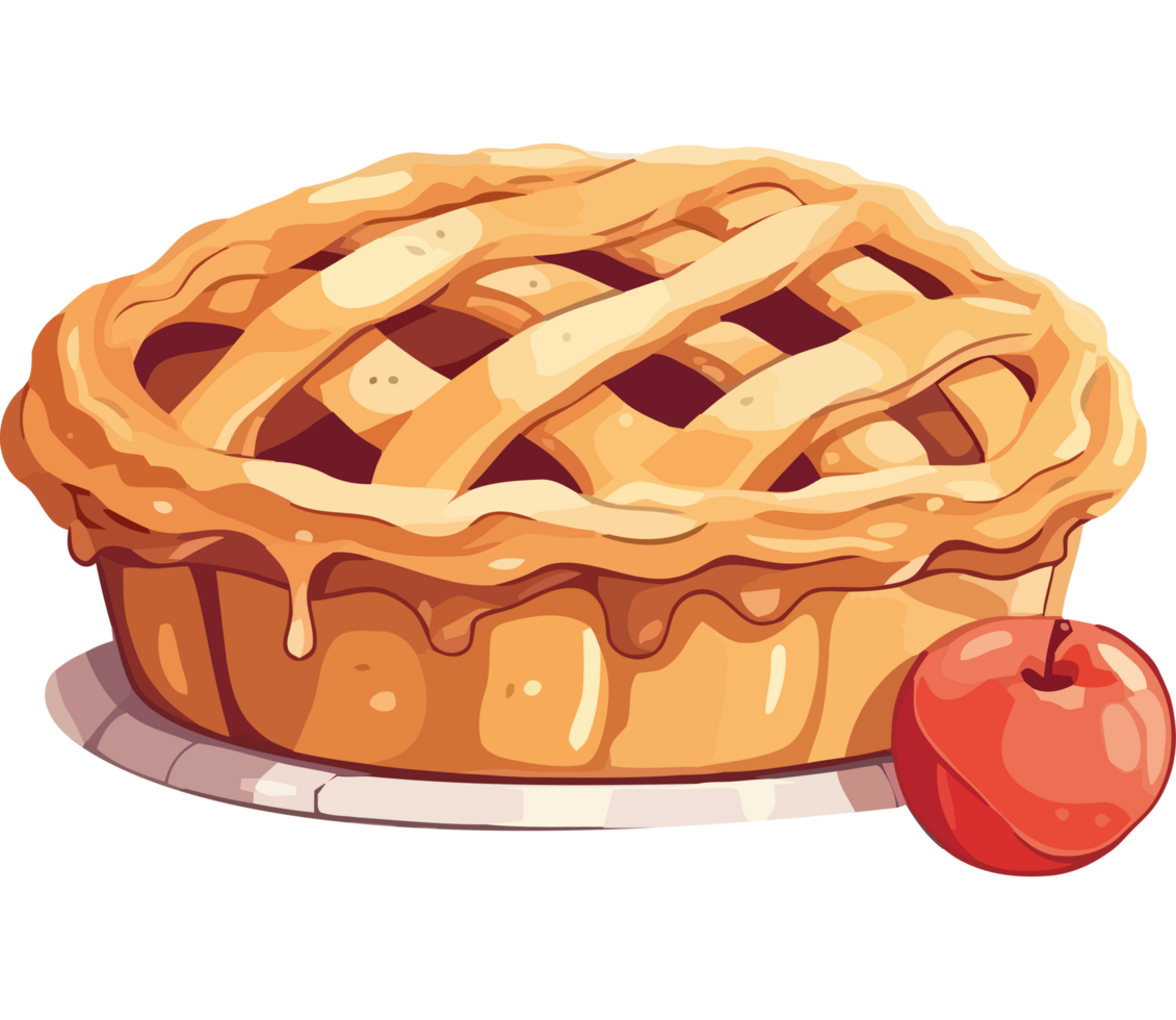 Ppple pie with a lattice crust icon isolated png