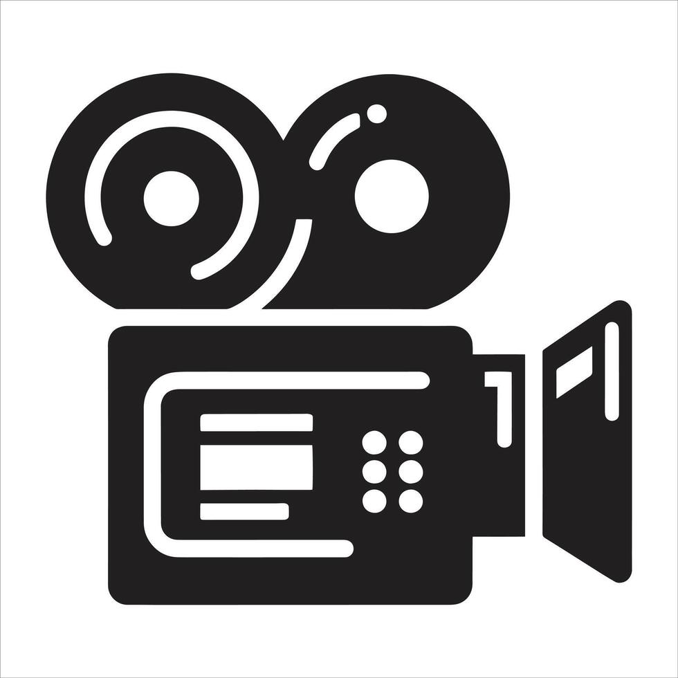 A black and white photo of a camera vector
