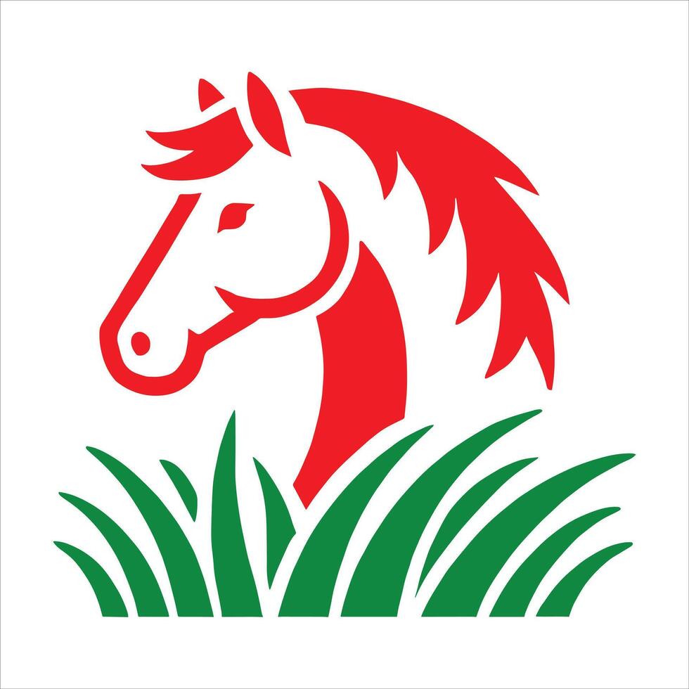 The logo of the horse is shown in green and red vector