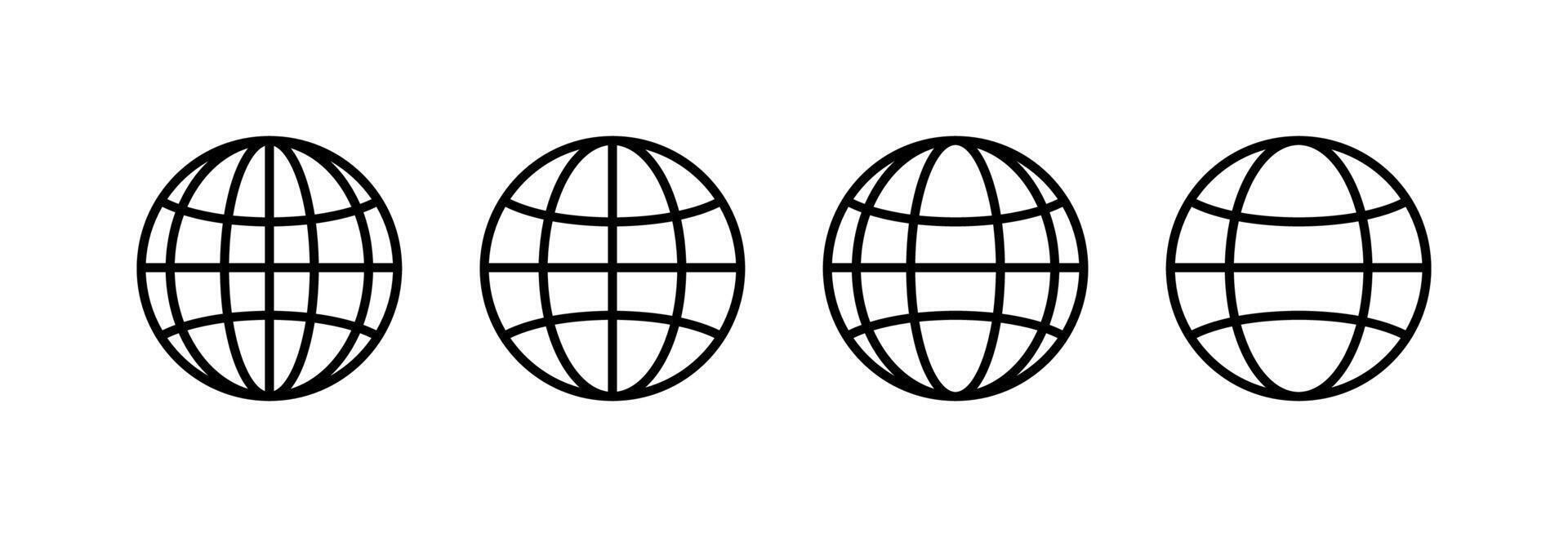 Globe icon set. vector