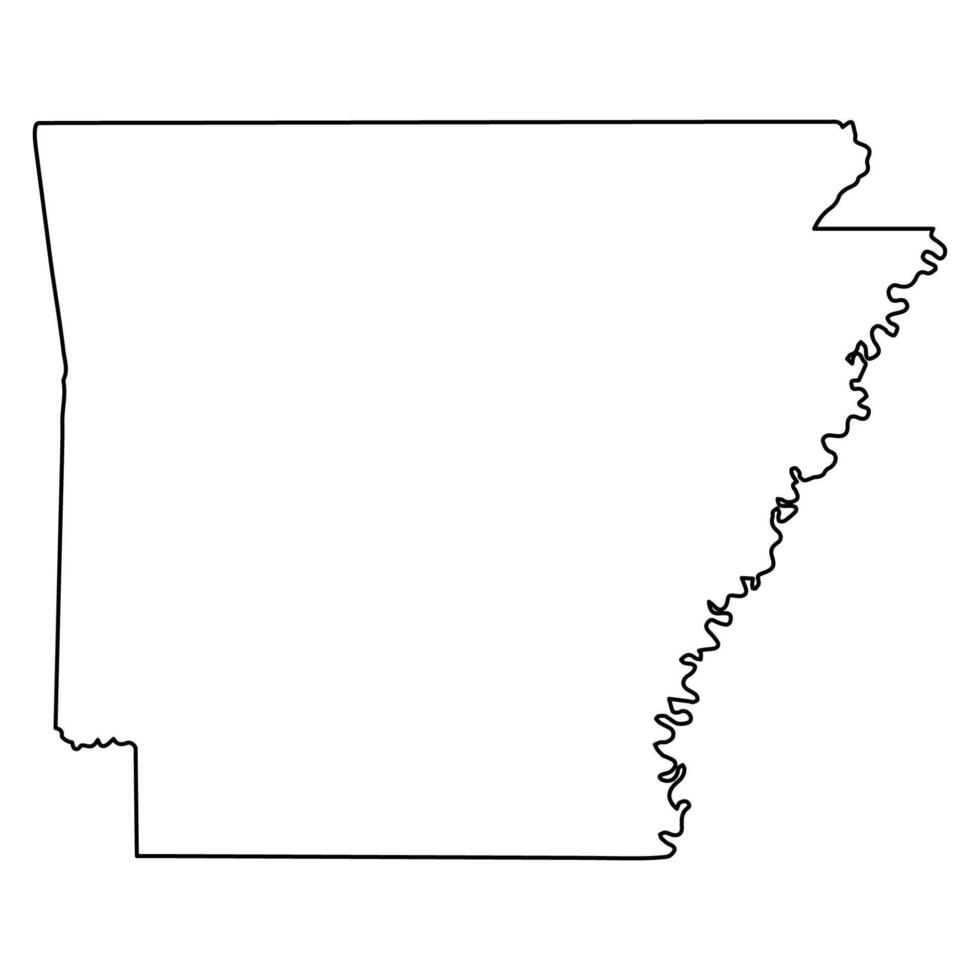 Outline Map of the State of Arkansas state usa vector