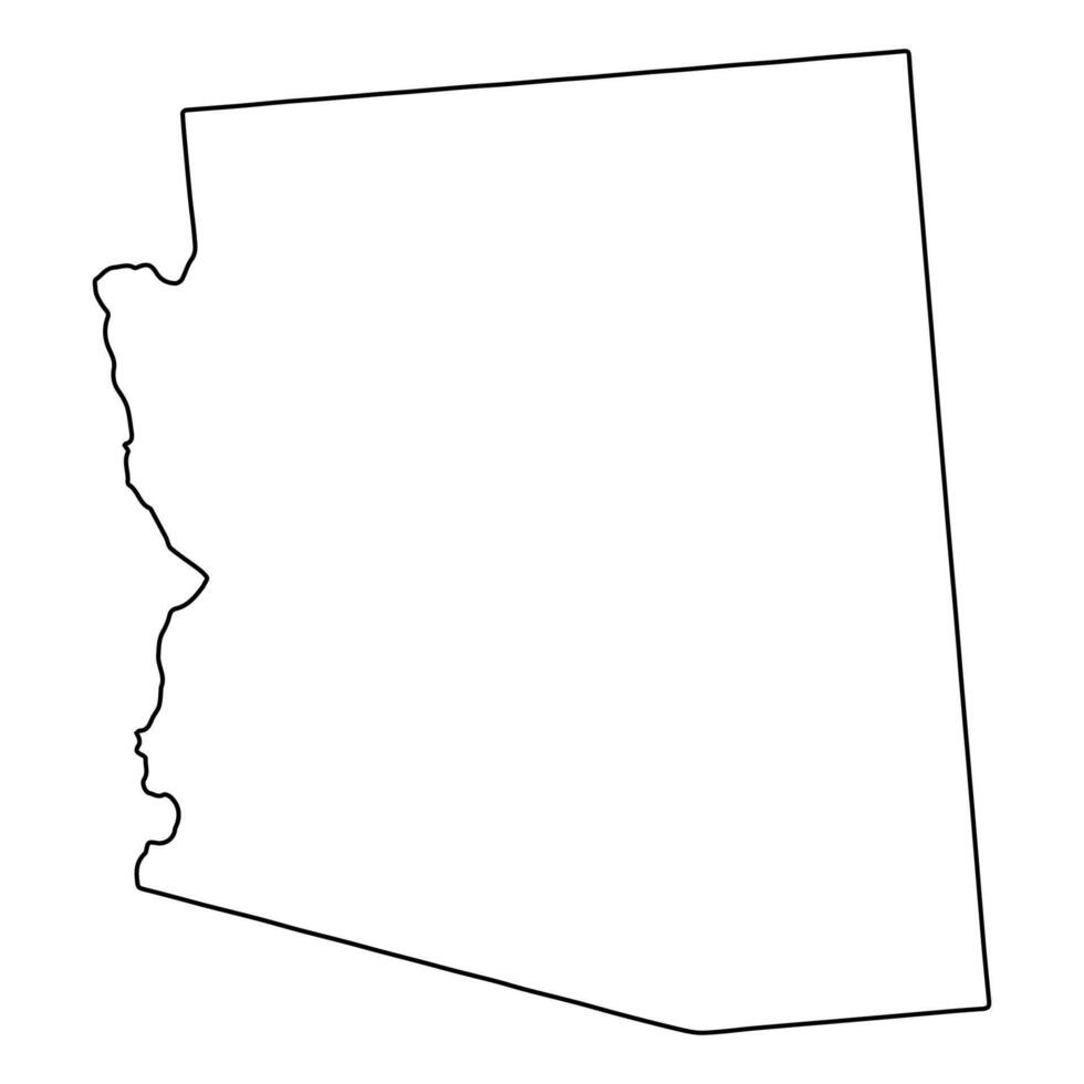 Outline Map Arizona State, Arizona map state united states USA vector