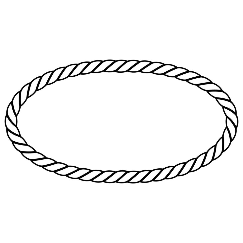 Rope Oval Frame Graphic, woven rope frame vector