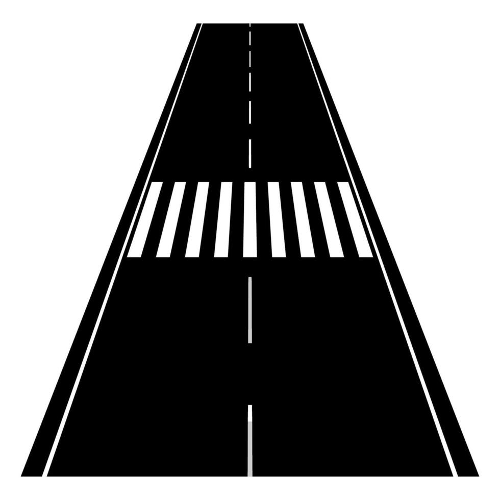 3D perspective road with pedestrian crossing, road marking pedestrian crossing vector