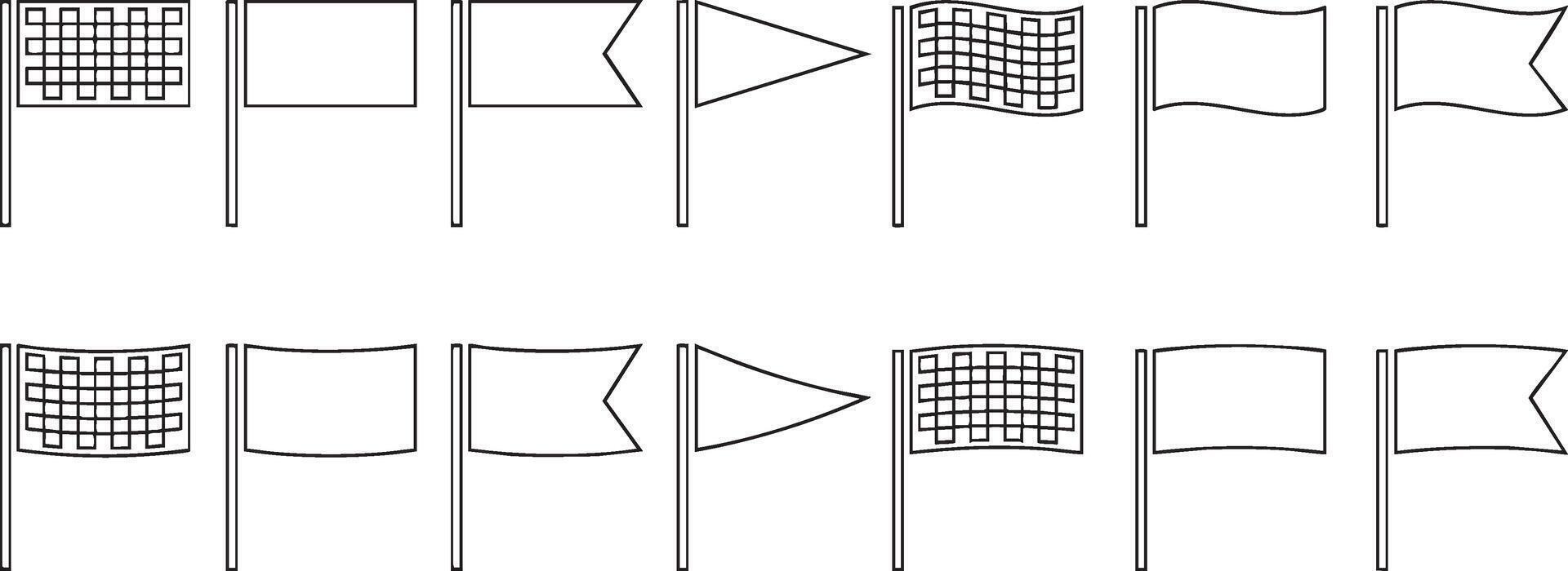 a set of different types of flags vector