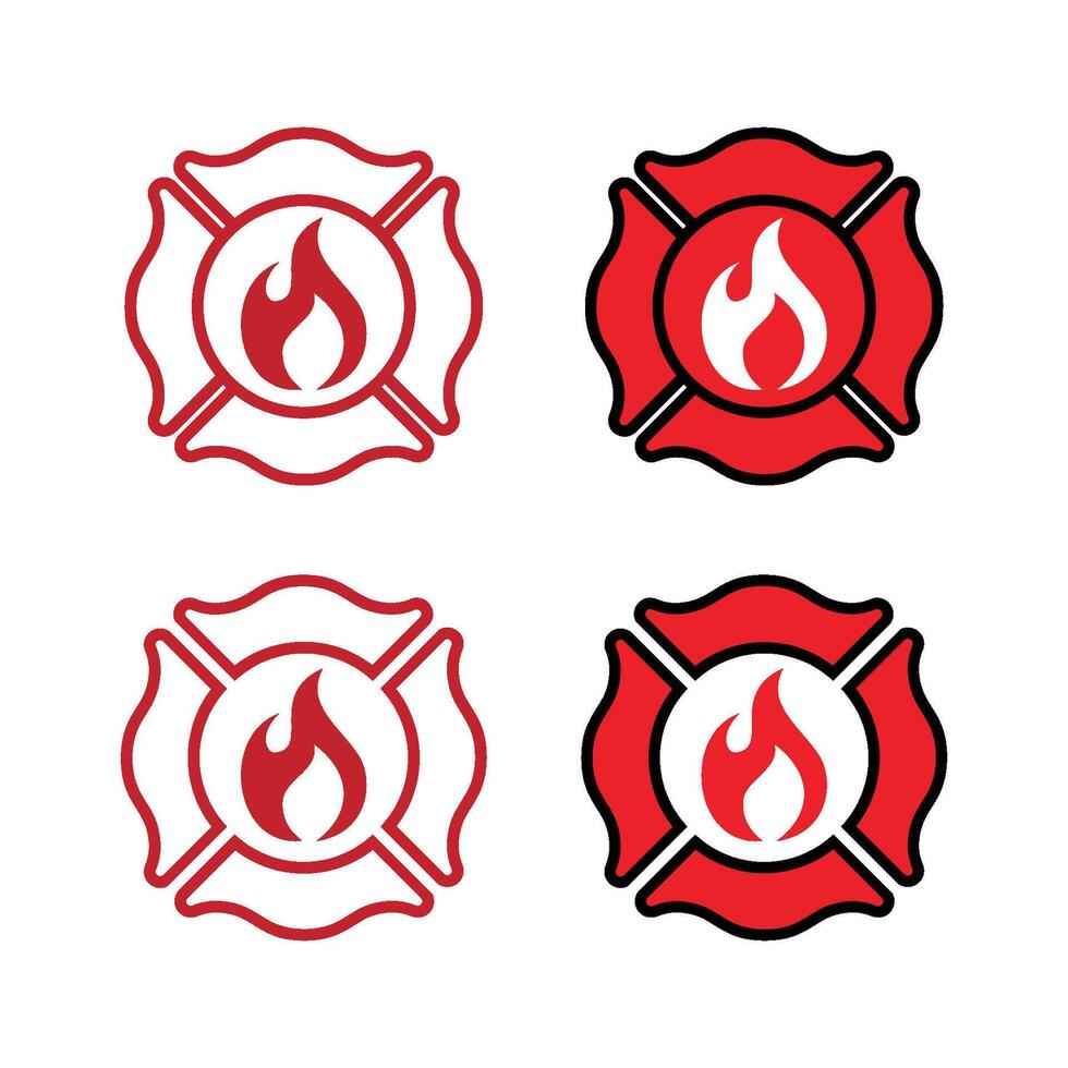 Fire Department Badge Logo Template Illustration Design. EPS 10. vector