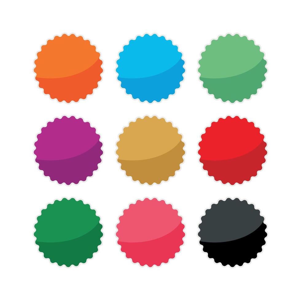 Set Blank Circle Star Seal Template Illustration Design. EPS 10. vector