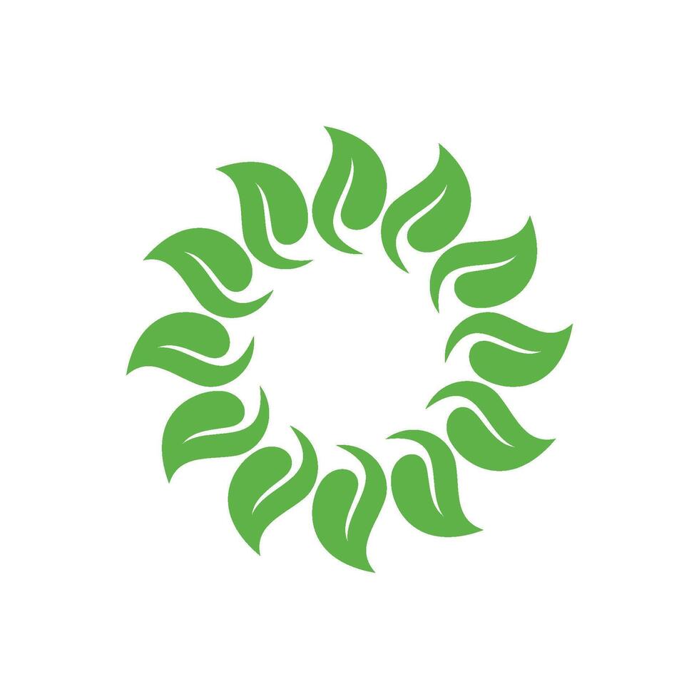 Natural Spa Green Leaves Flower Ornament Logo Template Illustration Design. EPS 10. vector