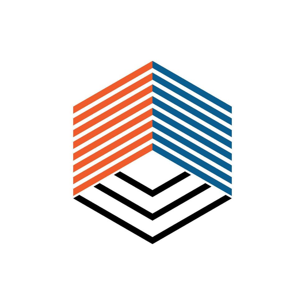 Box Hexagon Line Logo Template Illustration Design. EPS 10. vector