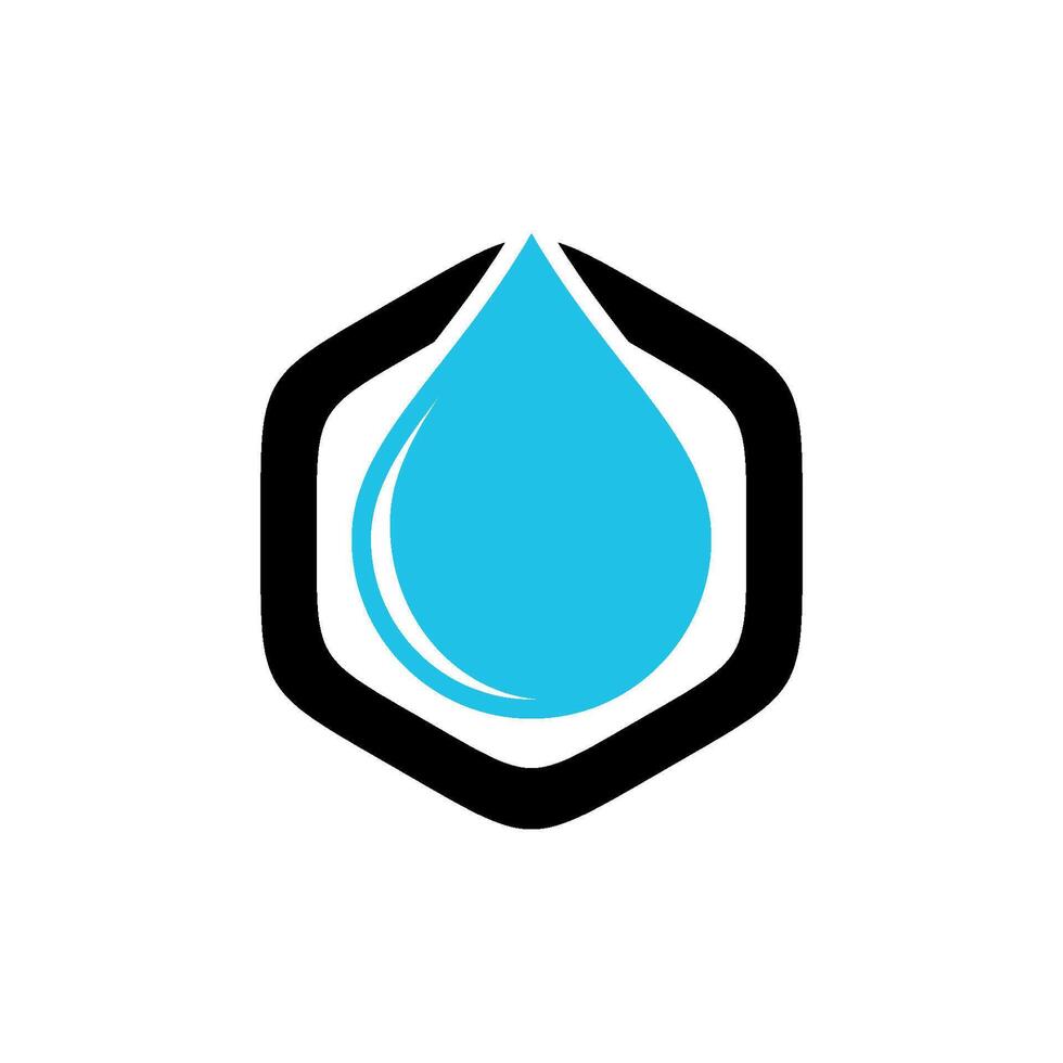 Blue Drop Water Hexagon Shape Logo Template Illustration Design. EPS 10. vector