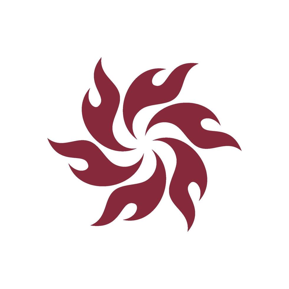 Burgundy Color Flame Flower Logo Template Illustration Design. EPS 10. vector