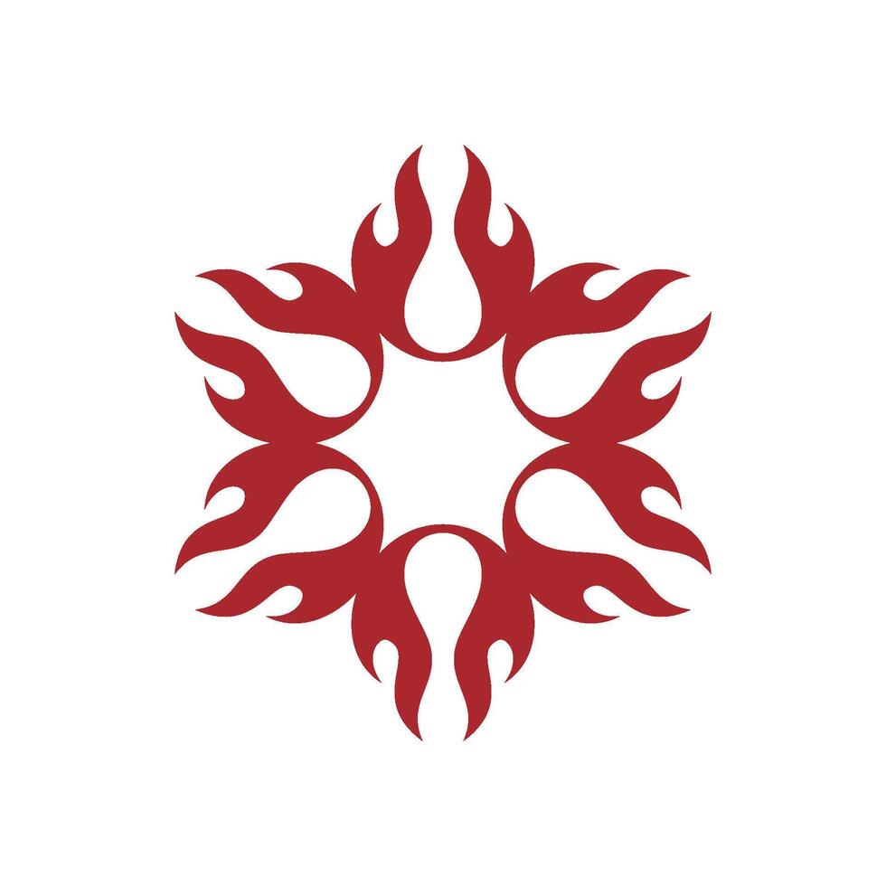 Red Flame Fire Flower Logo Template Illustration Design. EPS 10. vector