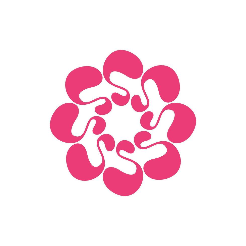 Ornamental Blossom Pink Flower Logo Template Illustration Design. EPS 10. vector