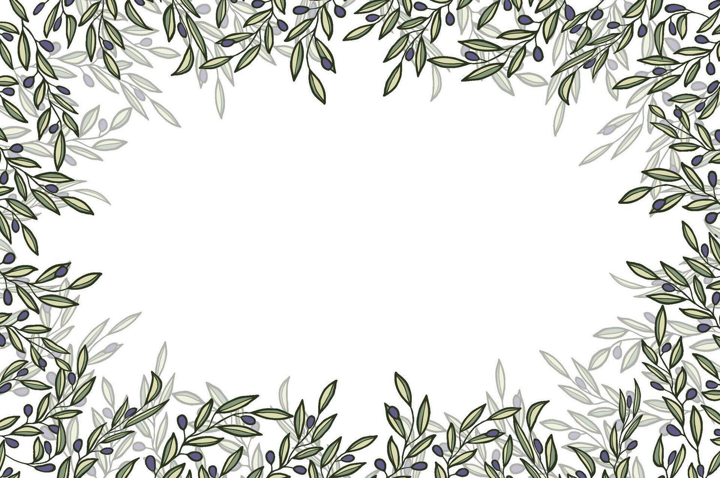 background with olive tree decoration. Vegan food vector